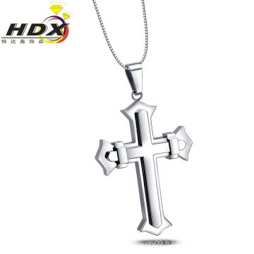 Collier pendentif en croix à bijoux en acier inoxydable pour hommes / bijoux